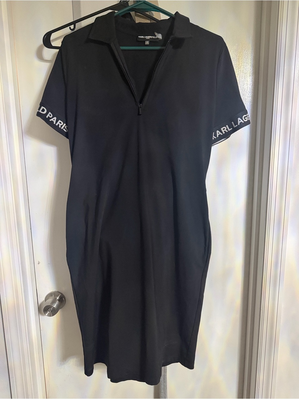 Karl Lagerfeld Black Polo Shirt Midi Dress